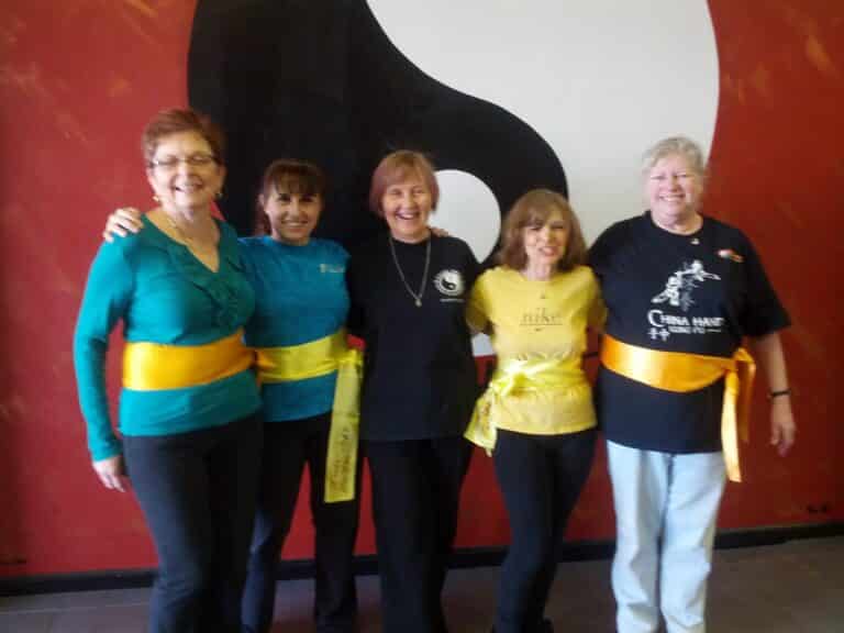 The Tai Chi gals receiving their Yellow Sash